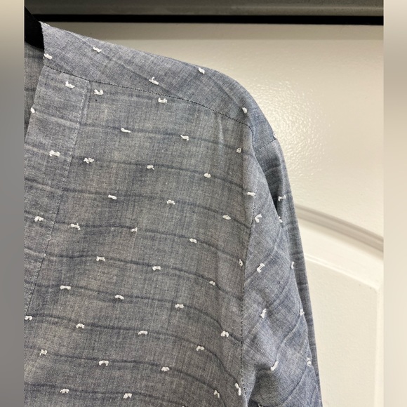 Derek Lam 10 Crosby Oversized Embroidered Dot Chambray Long Sleeve Top - Picture 7 of 10